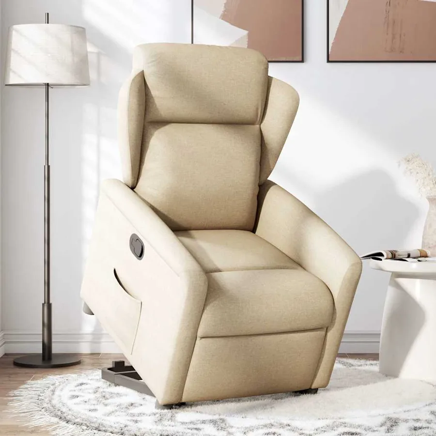 Fauteuil inclinable Crème Tissu - 2