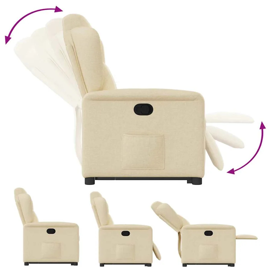 Fauteuil inclinable Crème Tissu - 9