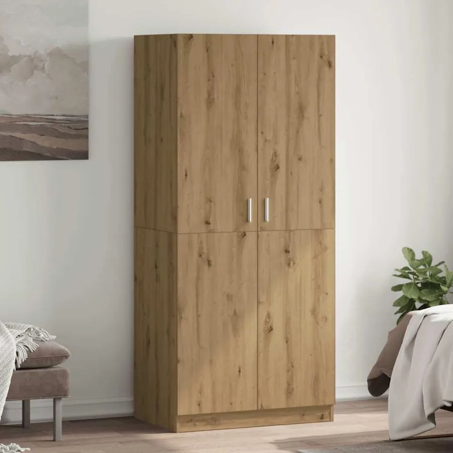 Garde-robe chêne artisanal 80x52x180 cm bois d'ingénierie