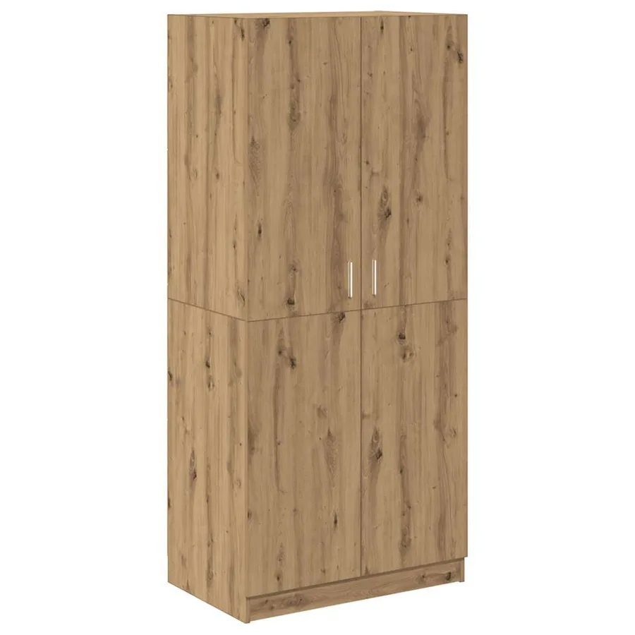 Garde-robe chêne artisanal 80x52x180 cm bois d'ingénierie - 2
