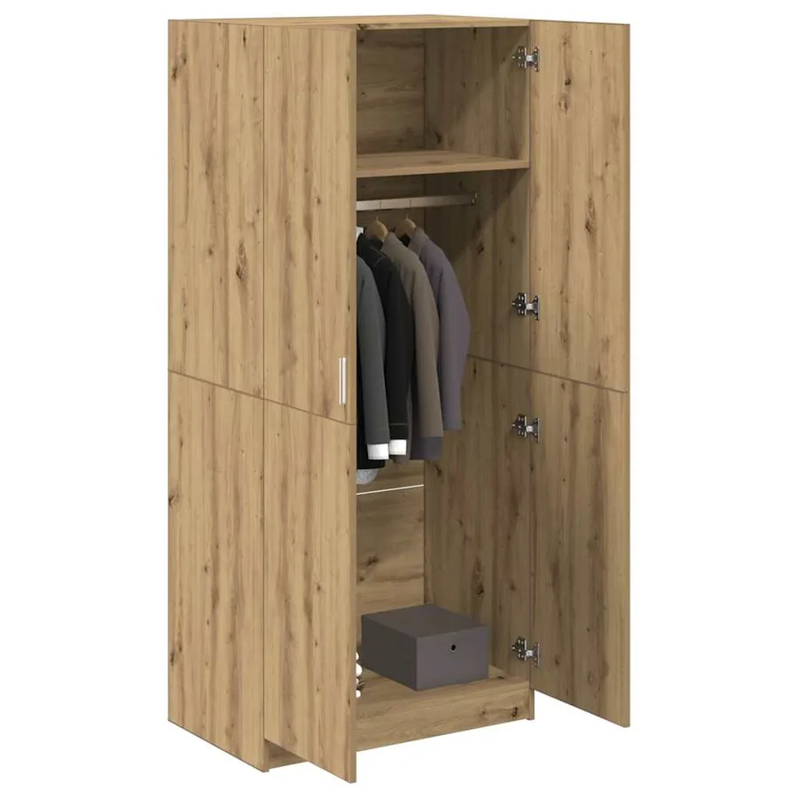 Garde-robe chêne artisanal 80x52x180 cm bois d'ingénierie - 3