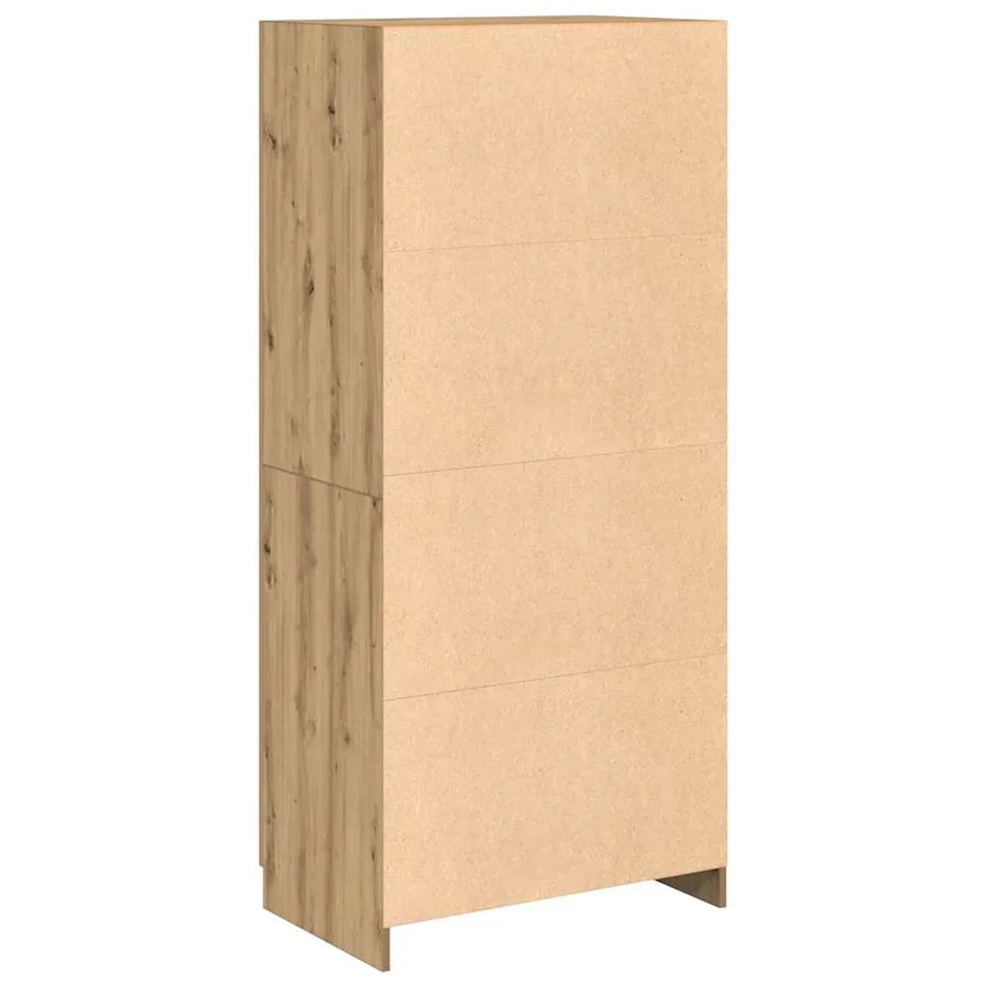Garde-robe chêne artisanal 80x52x180 cm bois d'ingénierie - 6
