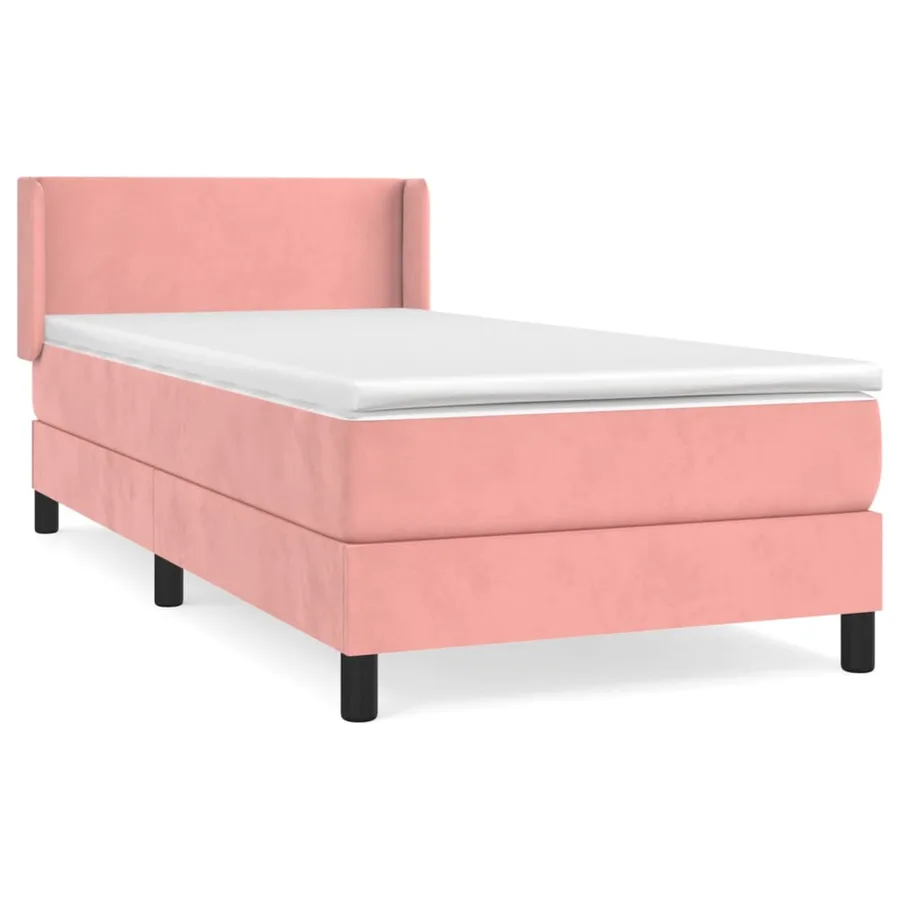 Sommier à lattes de lit avec matelas Rose 90x190 cm Velours - 2