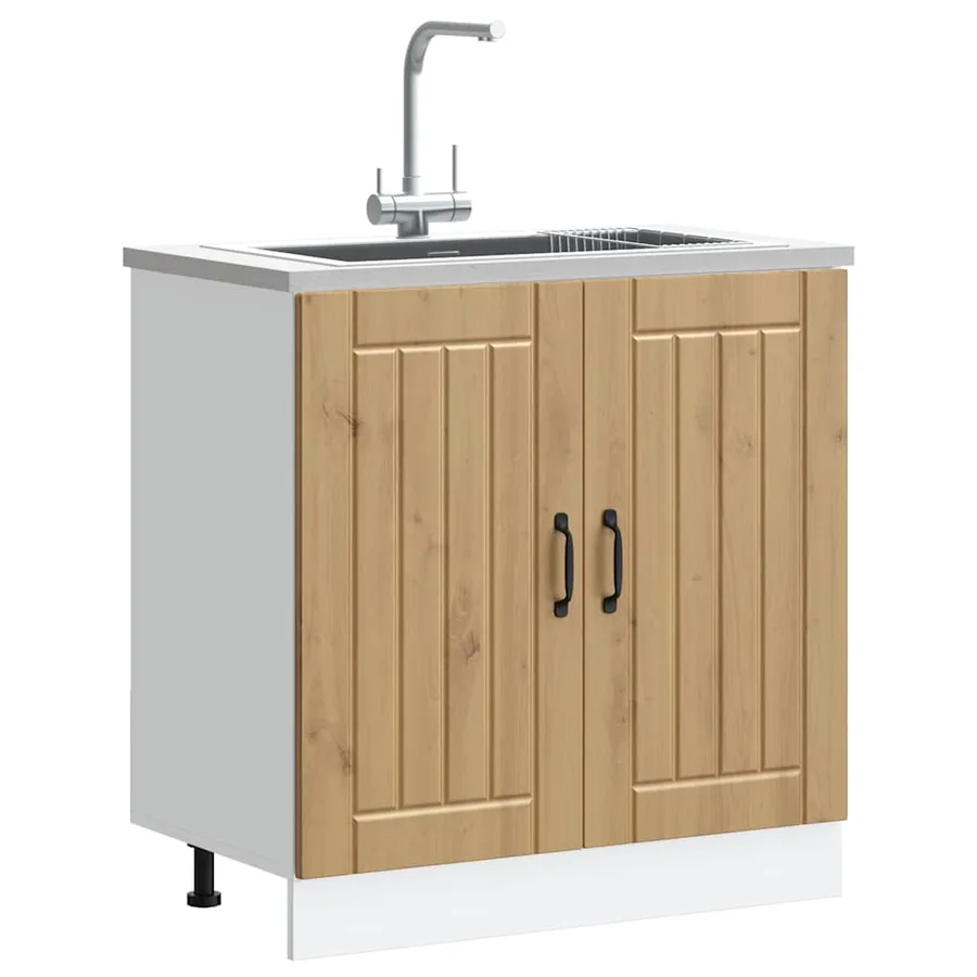 Meuble de base de lavabo Lucca chêne artisanal bois ingénierie - 3