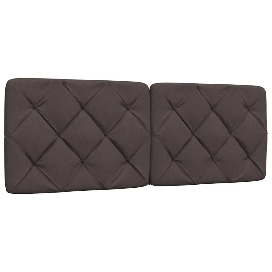 Cadre de lit sans matelas marron foncé 140x190 cm tissu - 7