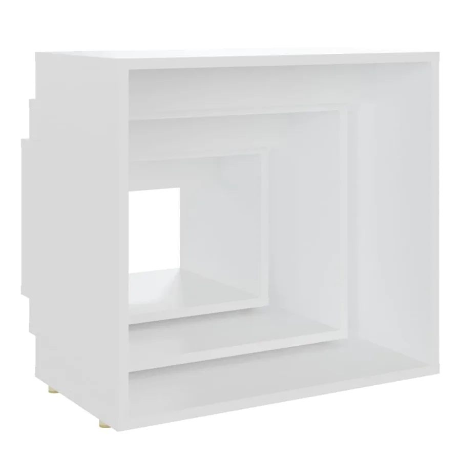 Tables gigognes 3 pcs Blanc Aggloméré - 8