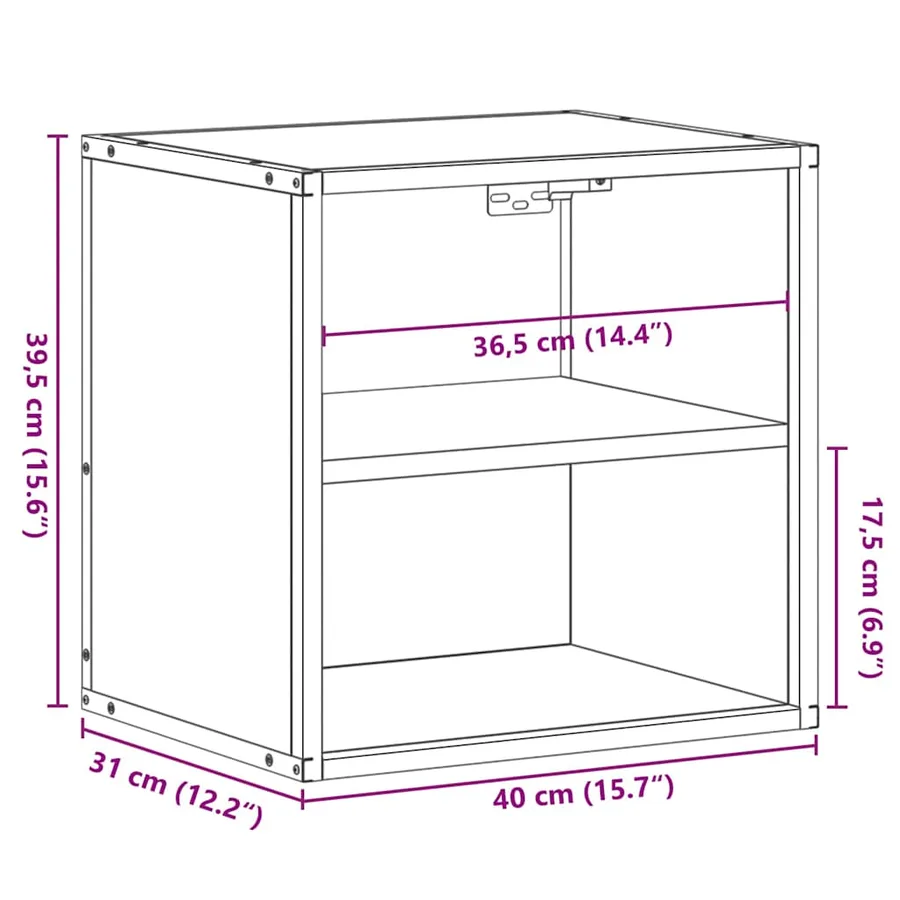Table de chevet murale Chêne fumé 40x31x39,5 cm - 11