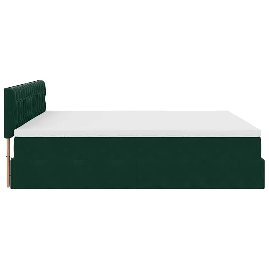 Cadre de lit ottoman avec matelas vert foncé 180x200 cm velours - 9
