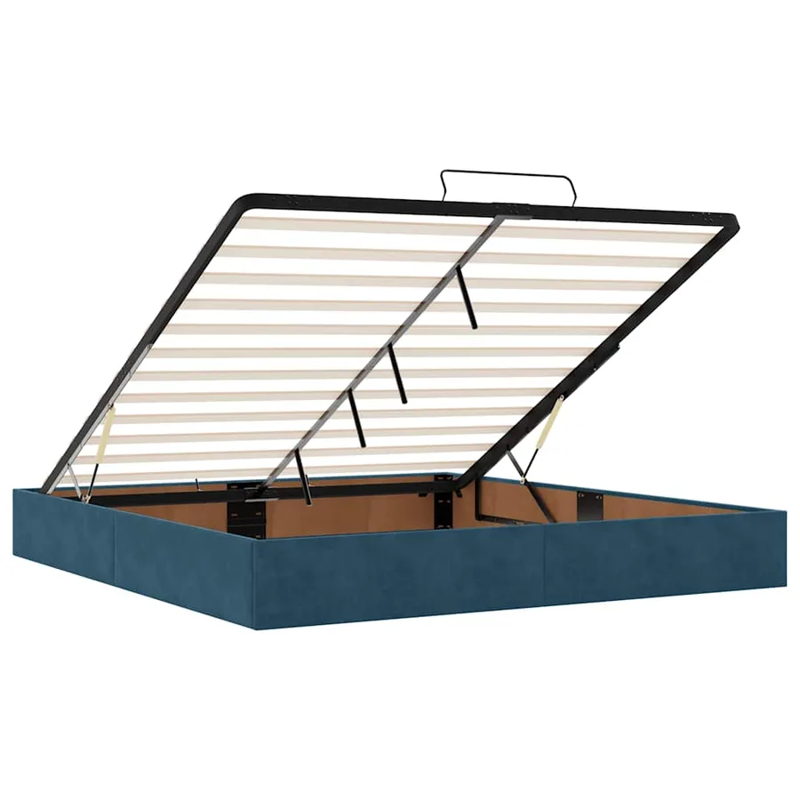 Cadre de lit ottoman avec matelas bleu foncé 180x200 cm velours - 11