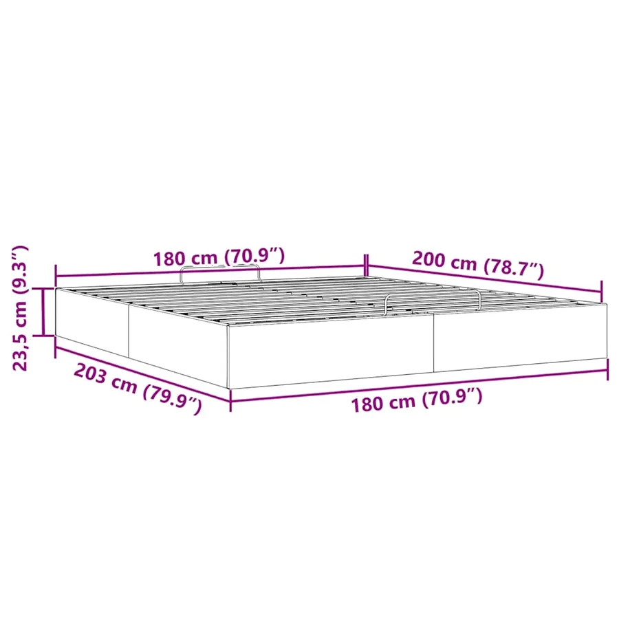 Cadre de lit ottoman sans matelas bleu foncé 180x200 cm velours - 14