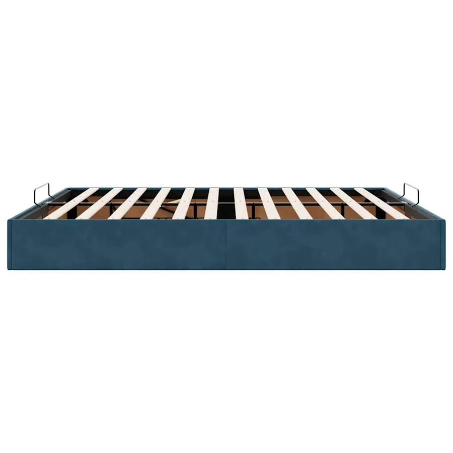 Cadre de lit ottoman sans matelas bleu foncé 180x200 cm velours - 8