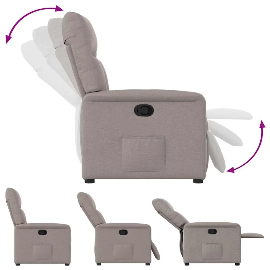 Fauteuil inclinable Taupe Tissu - 6
