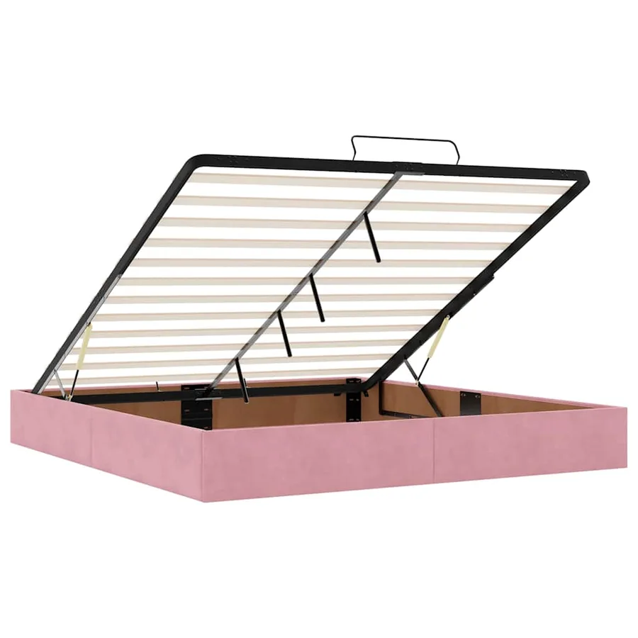 Lit ottoman avec matelas et LED Rose 180x200 cm velours - 13