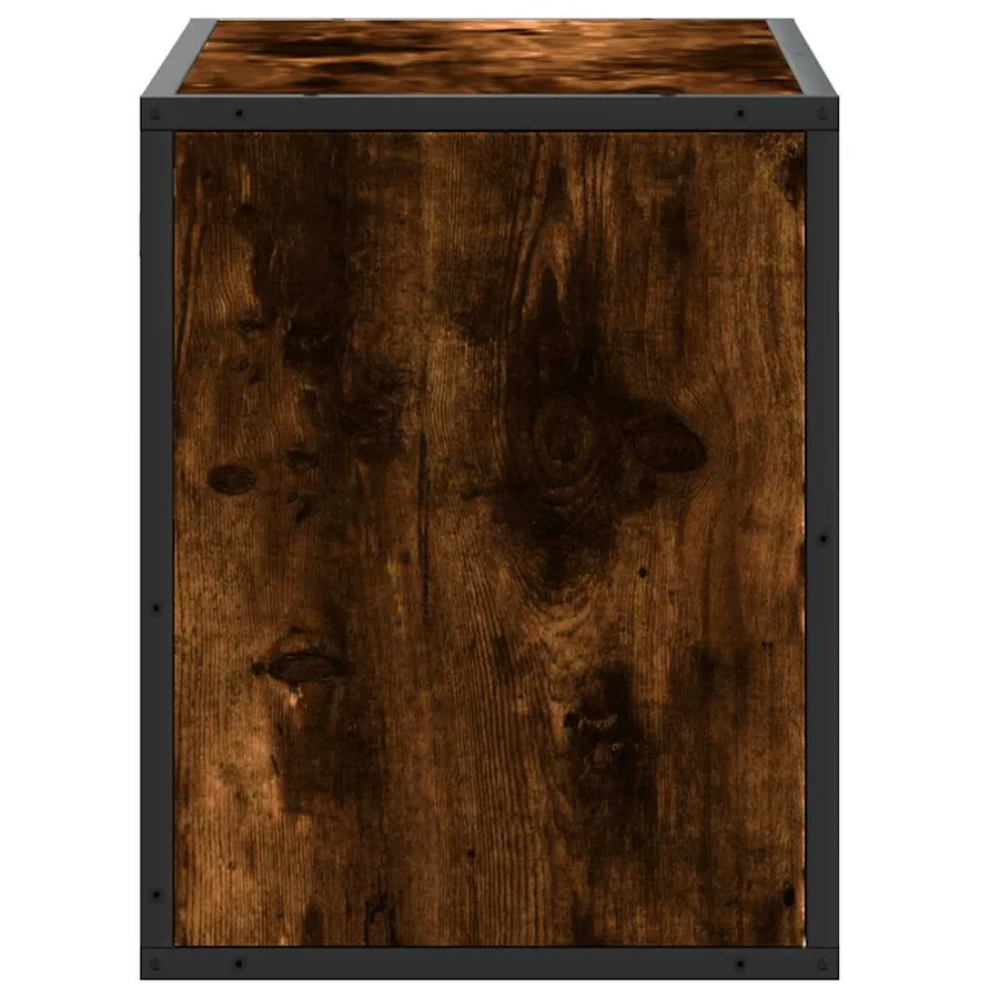 Meuble TV chêne fumé 60x31x39,5 cm bois d'ingénierie et métal - 5