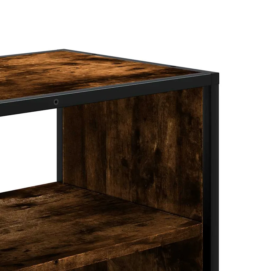 Meuble TV chêne fumé 60x31x39,5 cm bois d'ingénierie et métal - 7
