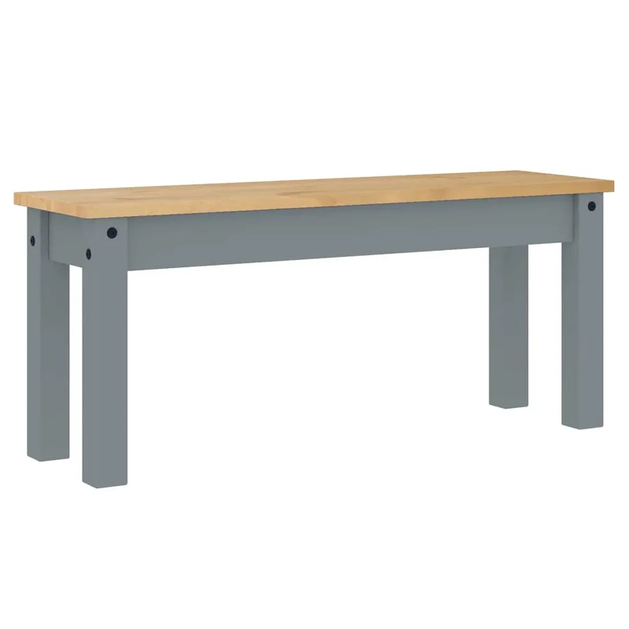 Ensemble à manger PANAMA 4 pcs gris bois de pin massif - 5
