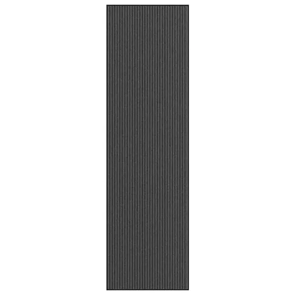 Paillasson noir et gris à rayures 115x400 cm