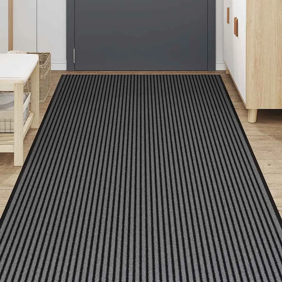 Paillasson noir et gris à rayures 115x400 cm - 3