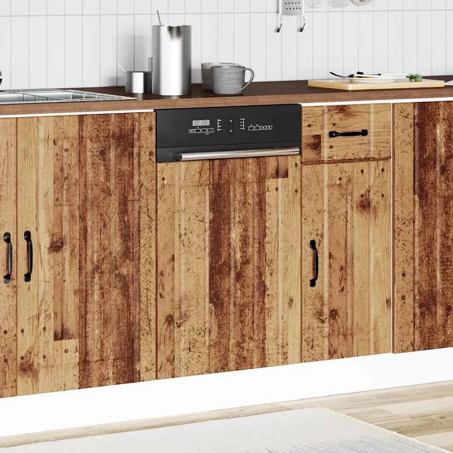 Panneau de lave-vaisselle Lucca vieux bois bois d'ingénierie - 3