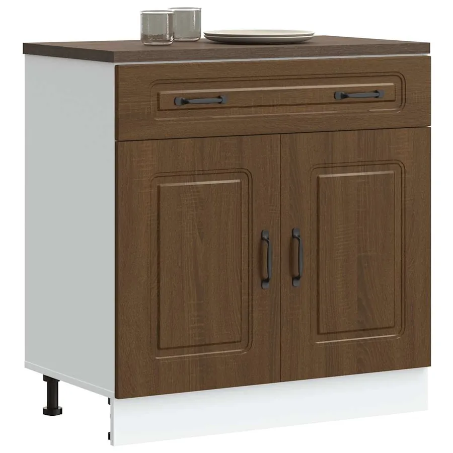 Armoire de cuisine Kalmar chêne marron bois d'ingénierie