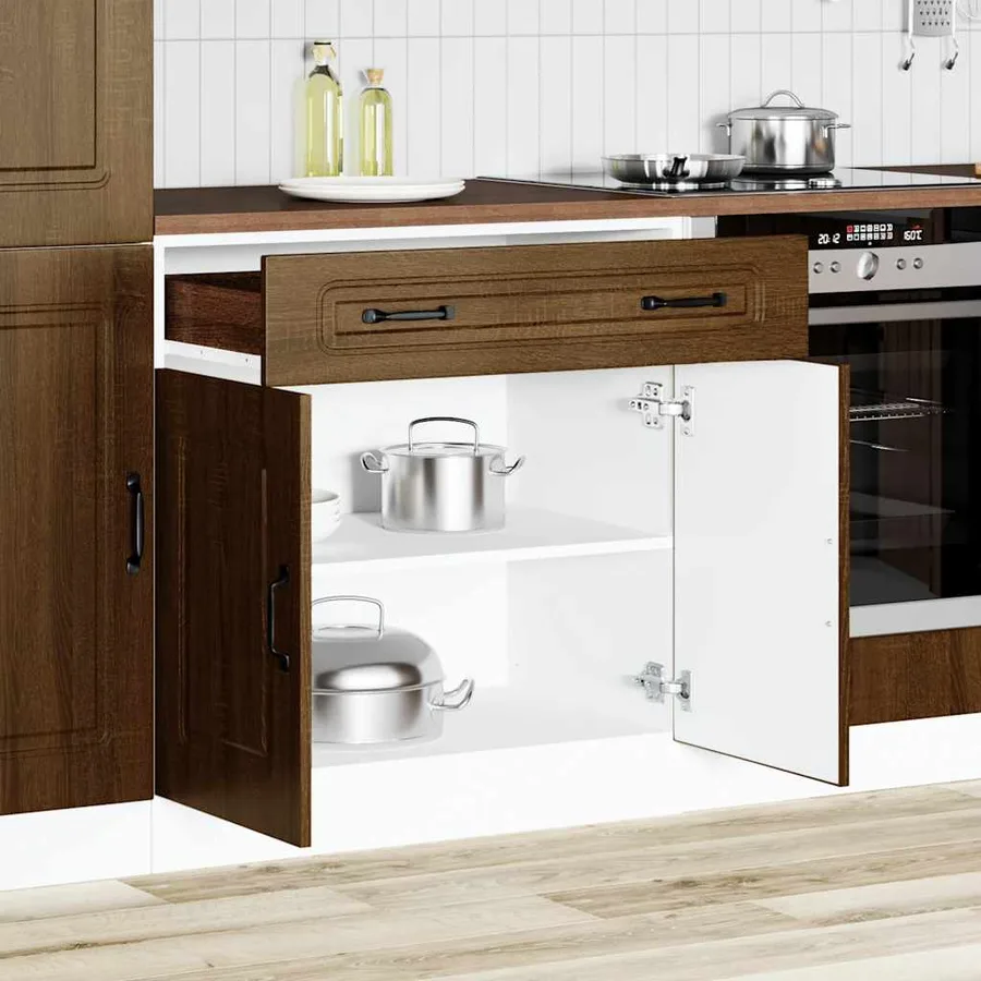 Armoire de cuisine Kalmar chêne marron bois d'ingénierie - 3