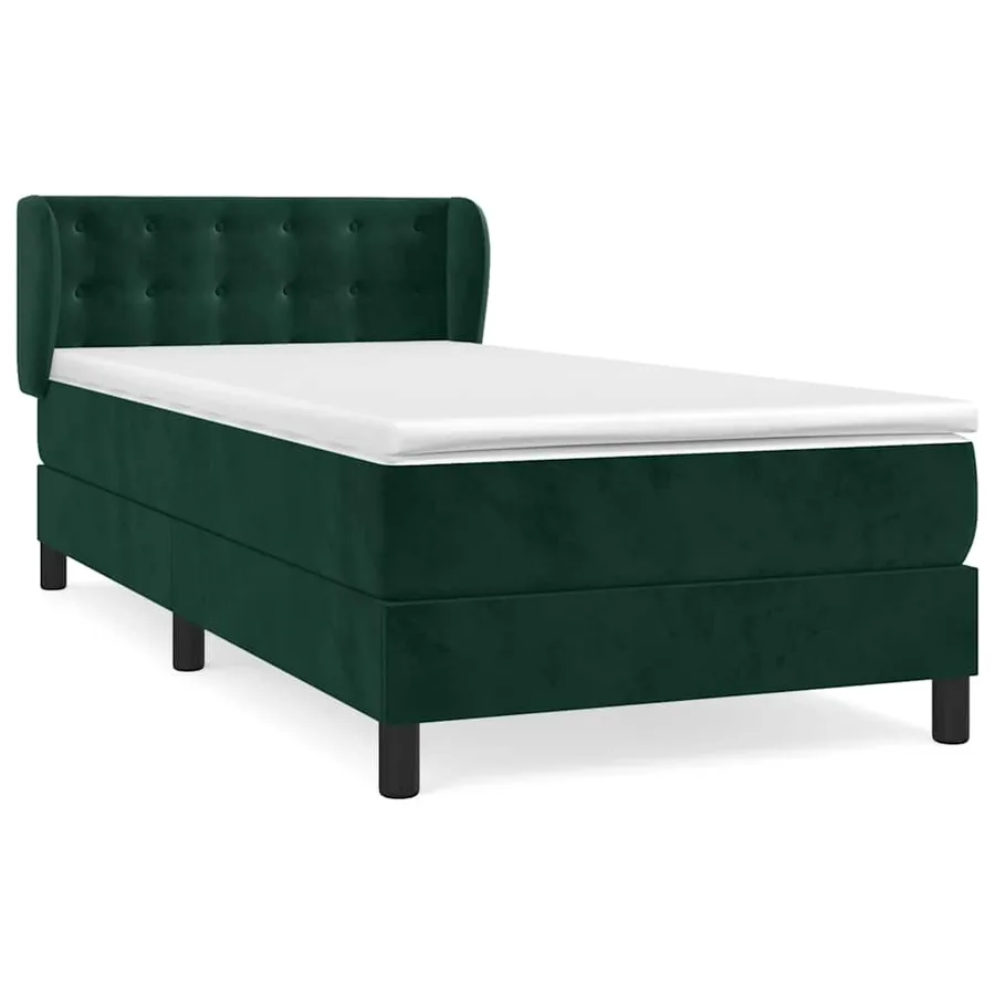 Sommier à lattes de lit et matelas Vert foncé 80x200 cm Velours - 2