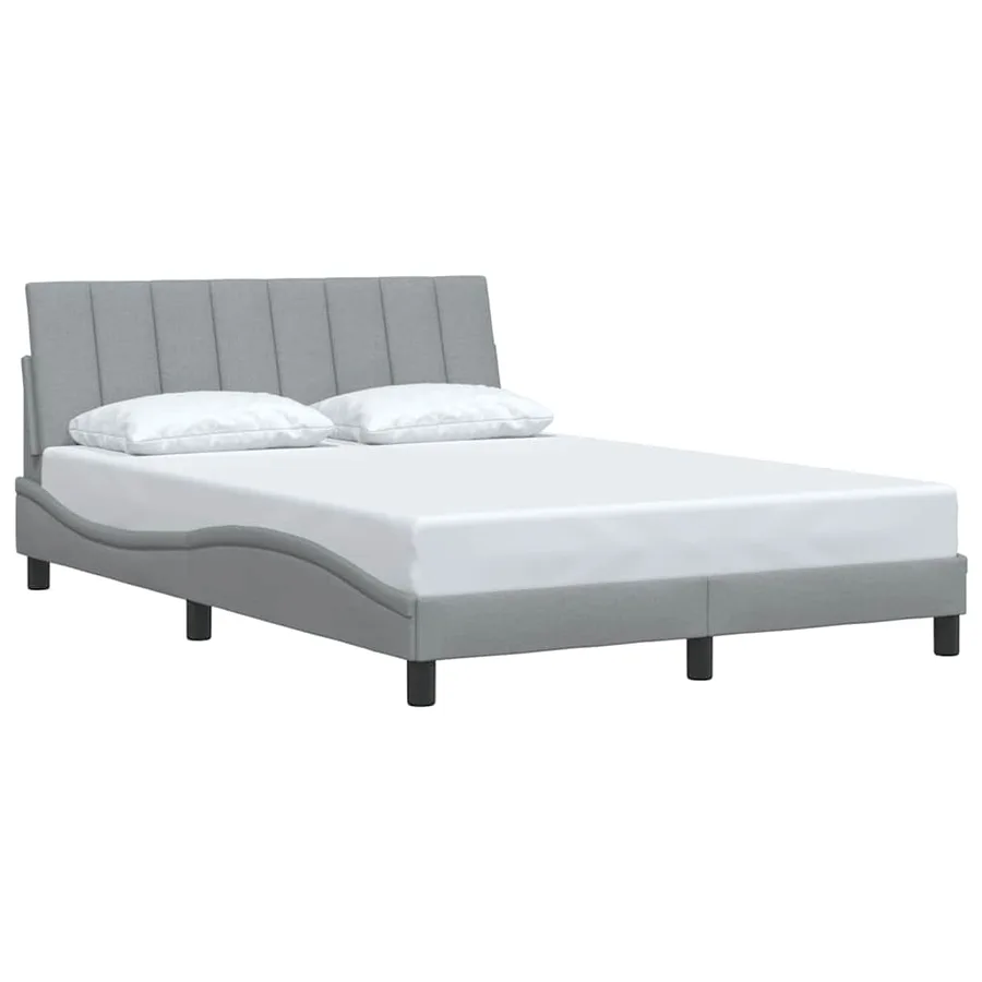Cadre de lit sans matelas Hanko gris clair 120x200 cm tissu - 3
