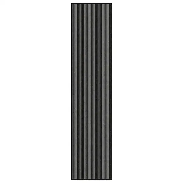 Paillasson noir et gris à rayures 115x500 cm