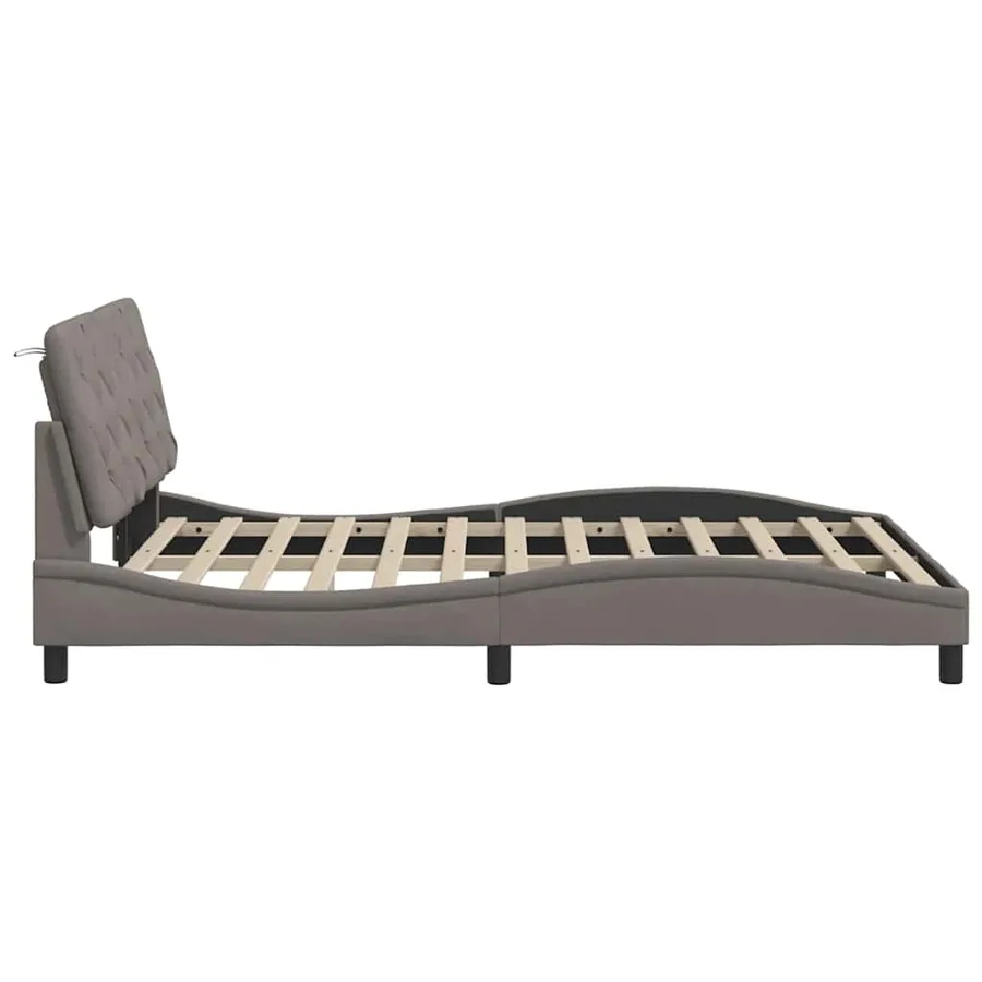 Cadre de lit sans matelas taupe 140x200 cm tissu - 8