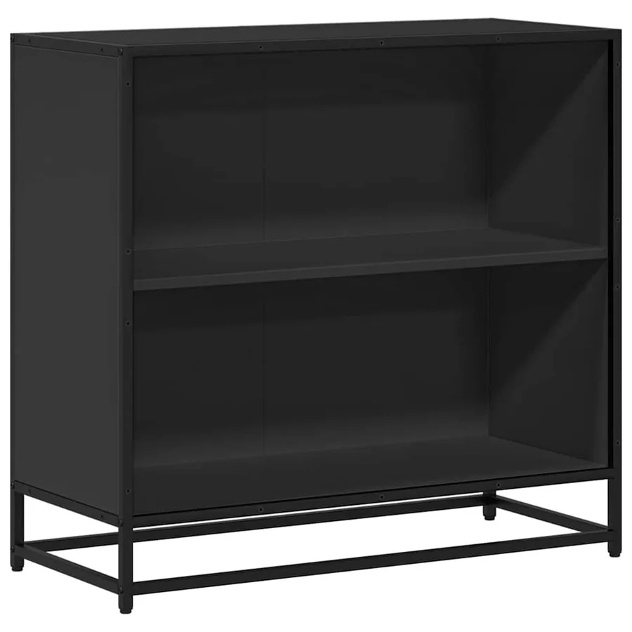 Bibliothèque noir 80,5x35x76 cm bois d'ingénierie - 2