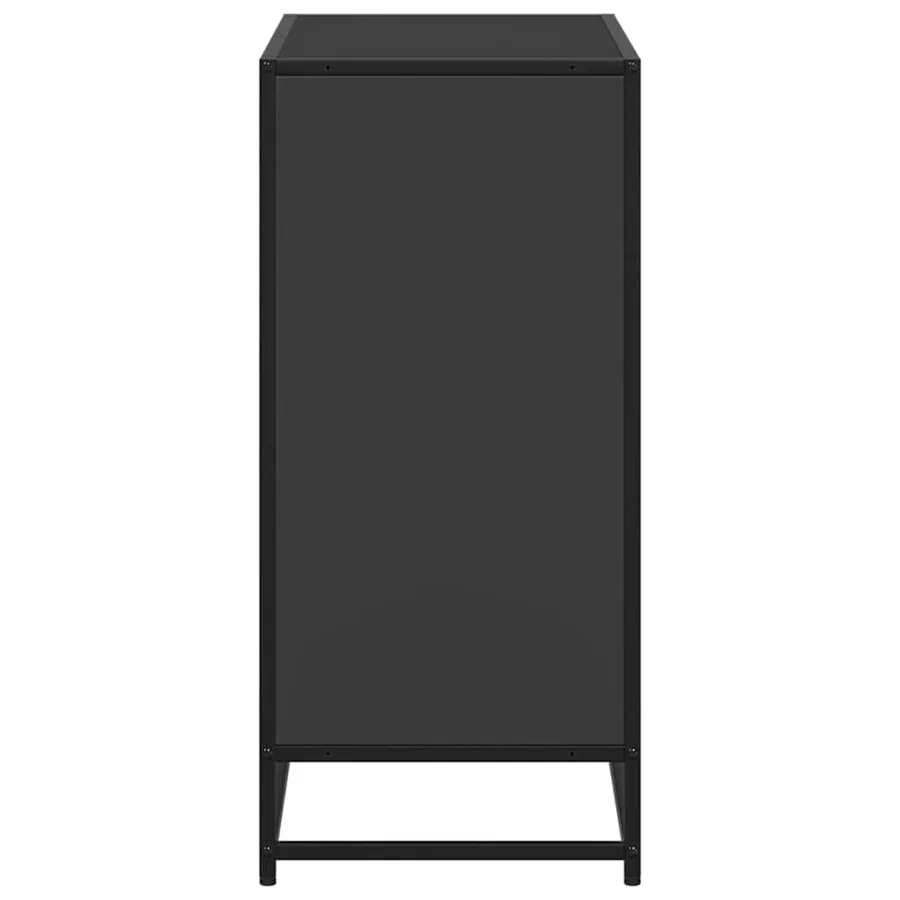 Bibliothèque noir 80,5x35x76 cm bois d'ingénierie - 5