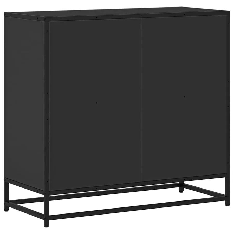 Bibliothèque noir 80,5x35x76 cm bois d'ingénierie - 6