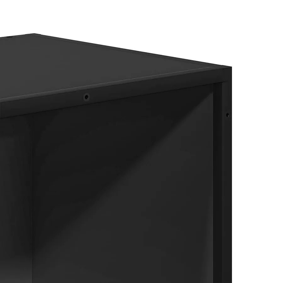 Bibliothèque noir 80,5x35x76 cm bois d'ingénierie - 7