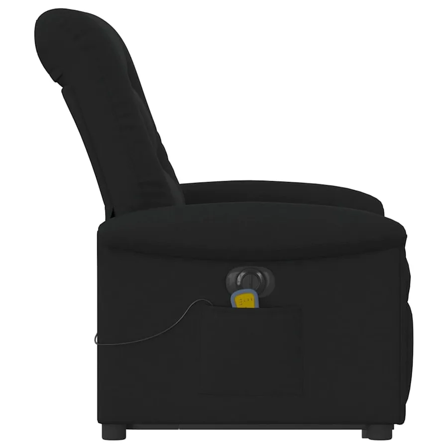 Fauteuil inclinable de massage électrique Noir Tissu - 6