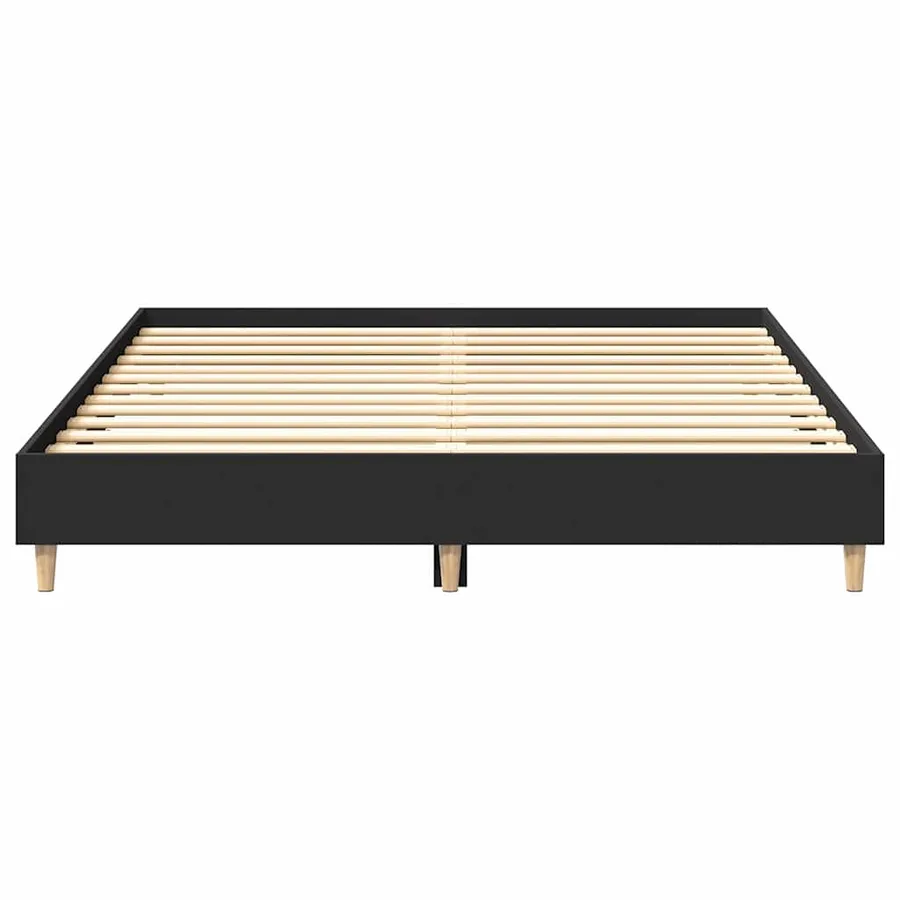 Cadre de lit sans matelas noir 140x200 cm bois d'ingénierie - 5