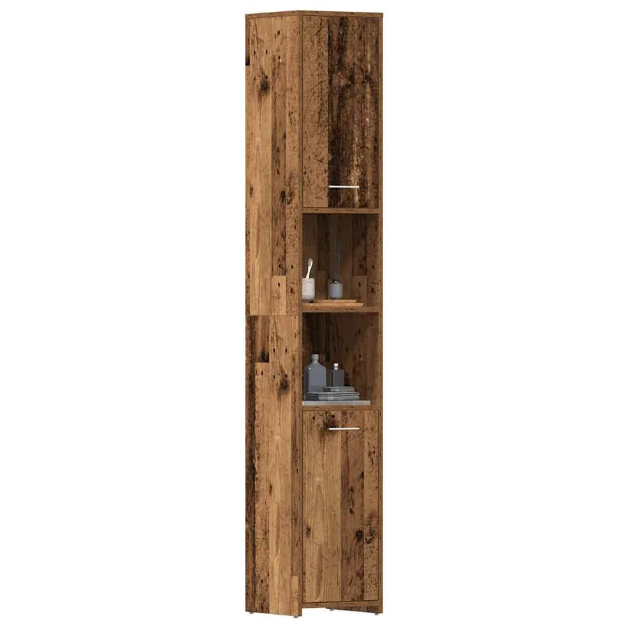 Armoire salle de bain vieux bois 30x30x183,5 cm bois ingénierie