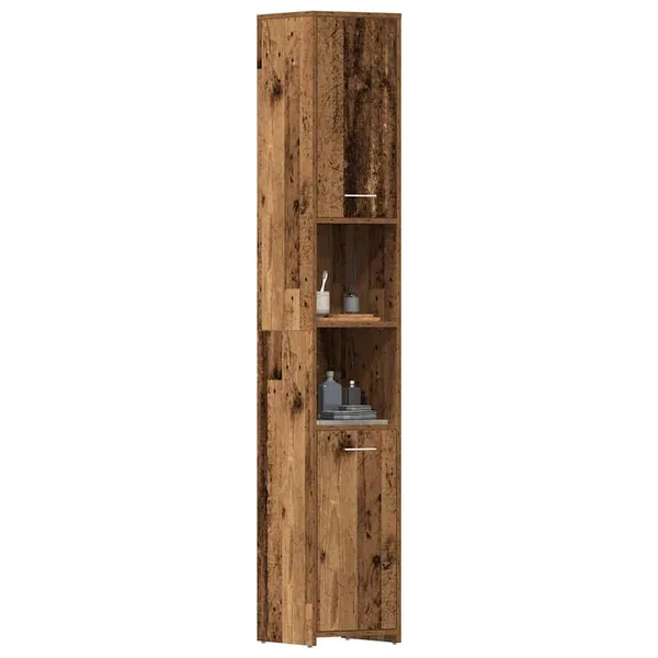 Armoire salle de bain vieux bois 30x30x183,5 cm bois ingénierie