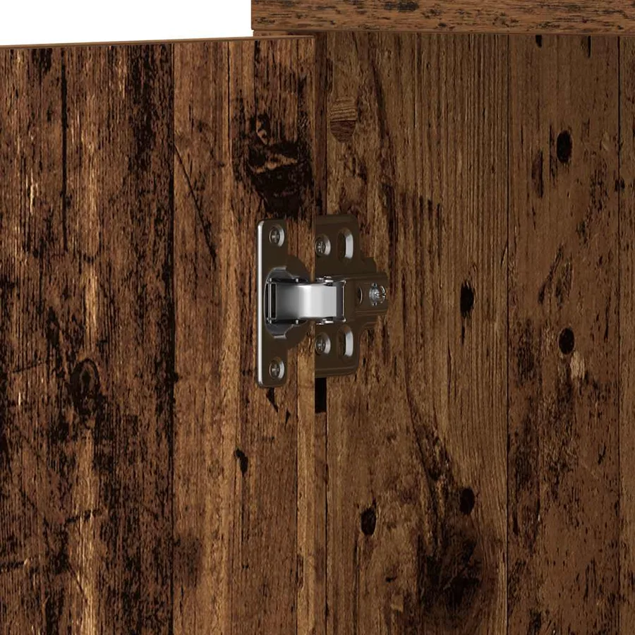 Armoire salle de bain vieux bois 30x30x183,5 cm bois ingénierie - 11