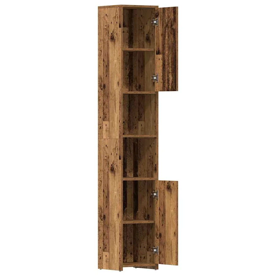 Armoire salle de bain vieux bois 30x30x183,5 cm bois ingénierie - 5