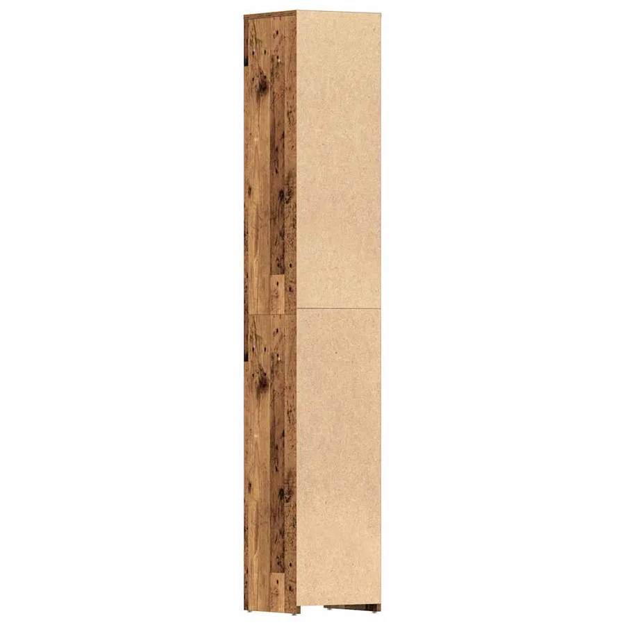 Armoire salle de bain vieux bois 30x30x183,5 cm bois ingénierie - 8