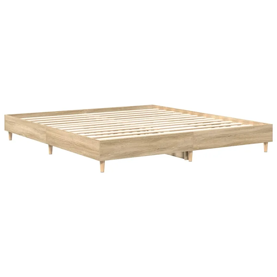 Cadre de lit sans matelas chêne sonoma 160x200 cm - 4