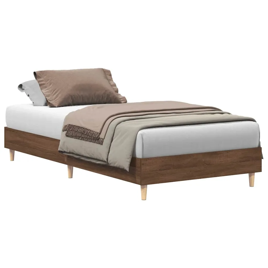 Cadre de lit sans matelas chêne marron 90x190cm bois ingénierie - 2