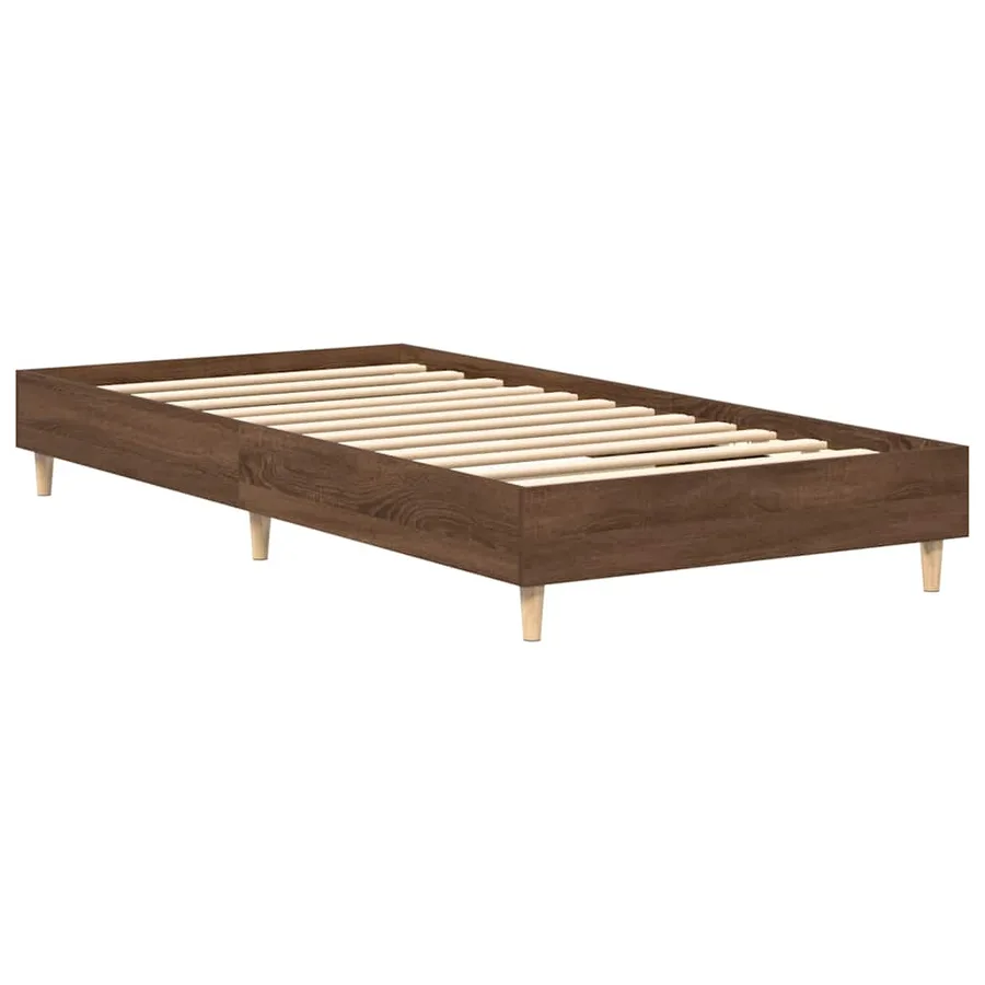 Cadre de lit sans matelas chêne marron 90x190cm bois ingénierie - 4