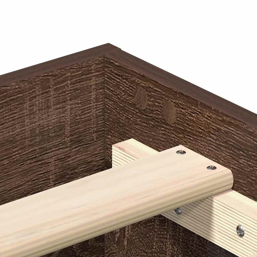 Cadre de lit sans matelas chêne marron 90x190cm bois ingénierie - 8
