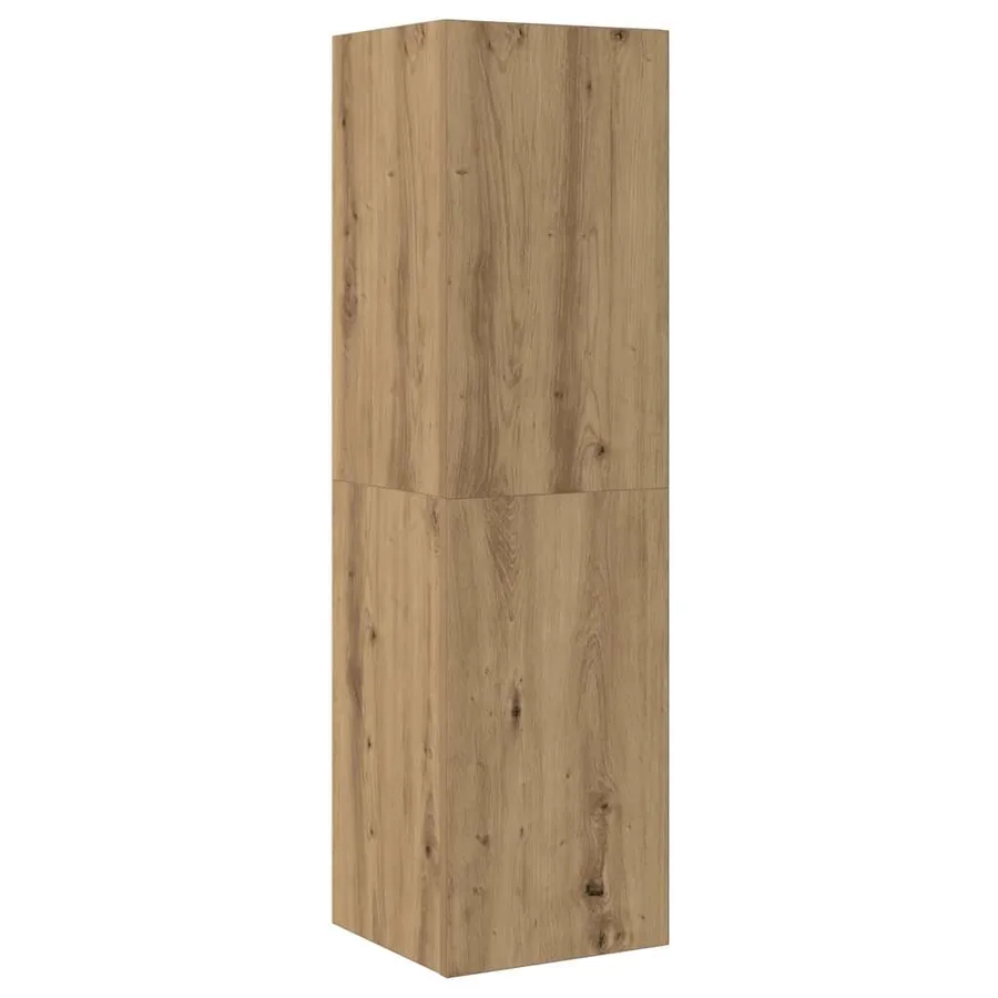 Meuble TV chêne artisanal 30,5x30x110 cm bois d'ingénierie - 2