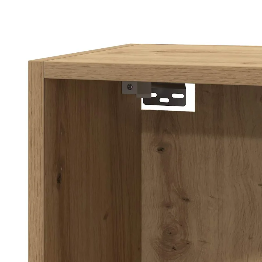 Meuble TV chêne artisanal 30,5x30x110 cm bois d'ingénierie - 8