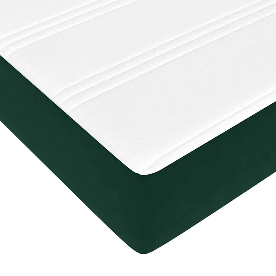 Cadre de lit ottoman avec matelas vert foncé 160x200 cm velours - 13
