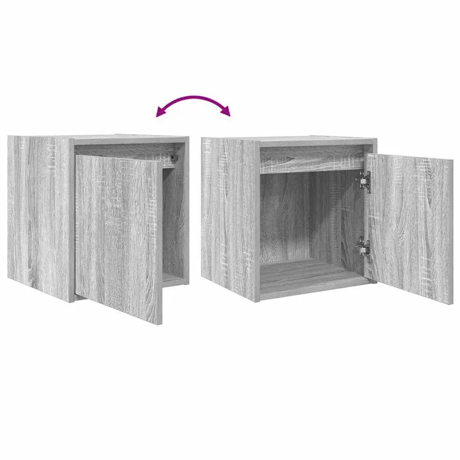 Table de chevet murale sonoma gris 38x34x40 cm - 9