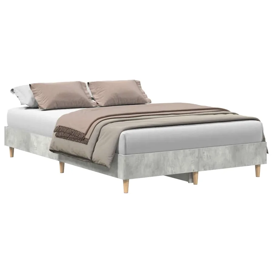 Cadre de lit sans matelas gris béton 120x200 cm bois ingénierie - 2