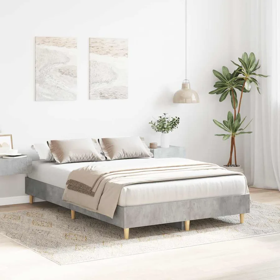 Cadre de lit sans matelas gris béton 120x200 cm bois ingénierie - 3